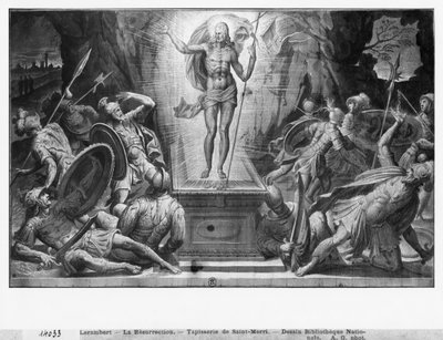 Life of Christ, Resurrection of Christ, preparatory study of tapestry cartoon for the Church Saint-Merri in Paris, c.1585-90 by Henri Lerambert